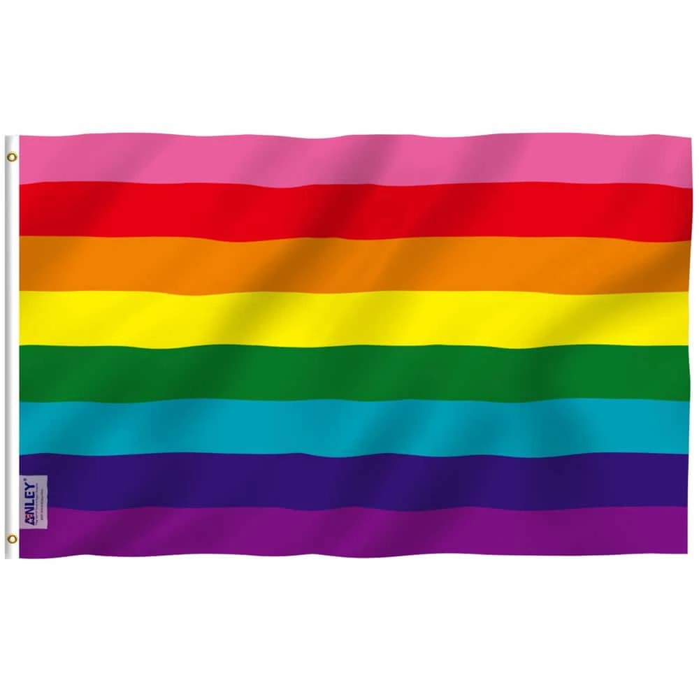 ANLEY Fly Breeze 3 ft. x 5 ft. Polyester Original 8 Stripe Rainbow Flag Historical Gay LGBT Flag 3 ANLEY Fly Breeze 3 ft. x 5 ft. Polyester Original 8 Stripe Rainbow Flag Historical Gay LGBT Flag