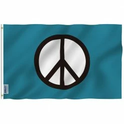 ANLEY Fly Breeze 3 ft. x 5 ft. Polyester Peace Symbol Flag 2-Sided Flags Banner with Brass Grommets and Canvas Header