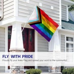 ANLEY Fly Breeze 3 ft. L x 5 ft. L Progress Pride Rainbow Flag - LGBT Flag Polyester -US Flora Bunda Sales 2022 anley house flags a flag sp propride c3 1000