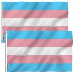 ANLEY Fly Breeze 3 ft. x 5 ft. Polyester Transgender Flag 2-Sided Flags Banner with Brass Grommets (2-Pack)