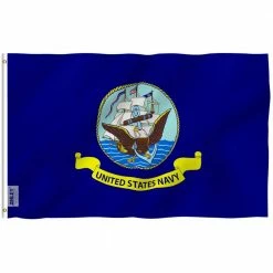 ANLEY Fly Breeze 3 ft. x 5 ft. Polyester US Navy Flag 2-Sided Flag Banner with Brass Grommets and Canvas Header