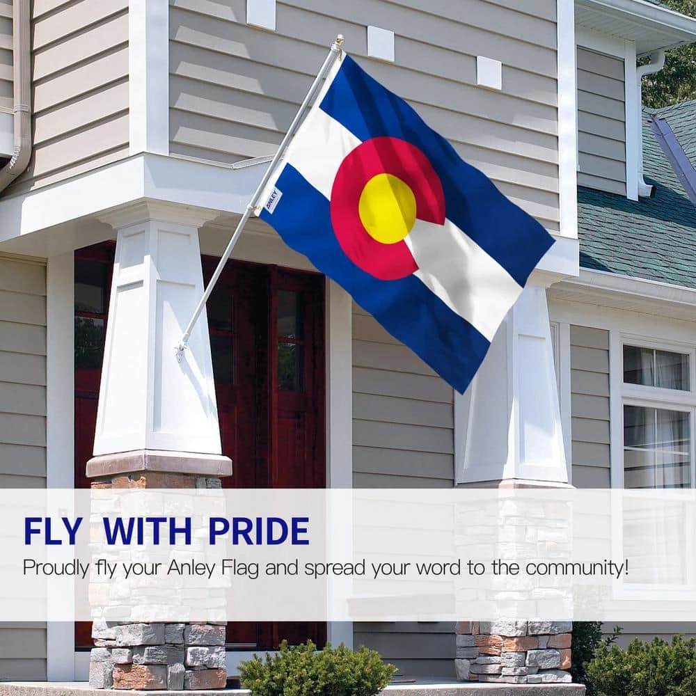 ANLEY Fly Breeze 3 ft. x 5 ft. Colorado State Flag 2-Sided Flag Banner with Brass Grommets and Canvas Header 4 ANLEY Fly Breeze 3 ft. x 5 ft. Colorado State Flag 2-Sided Flag Banner with Brass Grommets and Canvas Header - Image 2