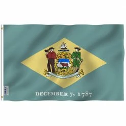 ANLEY Fly Breeze 3 ft. x 5 ft. Polyester Delaware State Flag 2-Sided Flags Banners with Brass Grommets and Canvas Header