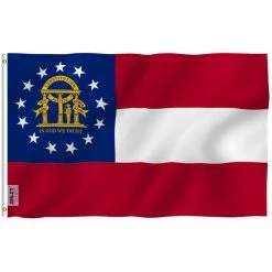 ANLEY Fly Breeze 3 ft. x 5 ft. Polyester Georgia State Flag 2-Sided Flags Banners with Brass Grommets and Canvas Header