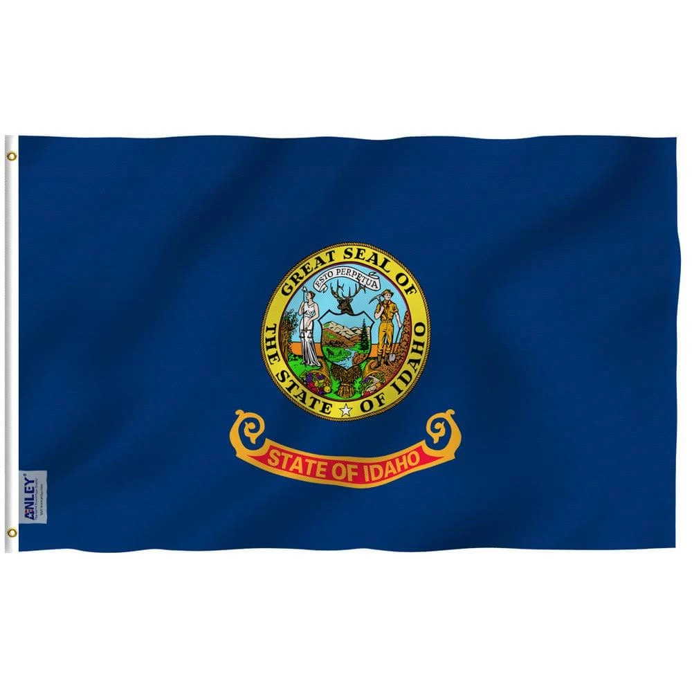 ANLEY Fly Breeze 3 ft. x 5 ft. Polyester Idaho State Flag 2-Sided Flags Banners with Brass Grommets and Canvas Header 3 ANLEY Fly Breeze 3 ft. x 5 ft. Polyester Idaho State Flag 2-Sided Flags Banners with Brass Grommets and Canvas Header