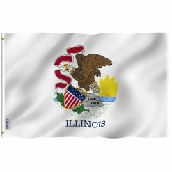 ANLEY Fly Breeze 3 ft. x 5 ft. Polyester Illinois State Flag 2-Sided Flags Banners with Brass Grommets and Canvas Header