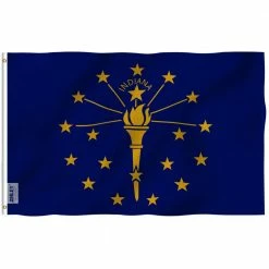 ANLEY Fly Breeze 3 ft. x 5 ft. Polyester Indiana State Flag 2-Sided Flags Banners with Brass Grommets and Canvas Header