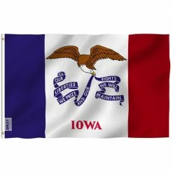 ANLEY Fly Breeze 3 ft. x 5 ft. Polyester Iowa State Flag 2-Sided Flags Banners with Brass Grommets and Canvas Header