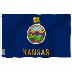 ANLEY Fly Breeze 3 ft. x 5 ft. Polyester Kansas State Flag 2-Sided Flags Banners with Brass Grommets and Canvas Header