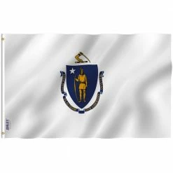 ANLEY Fly Breeze 3 ft. x 5 ft. Polyester Massachusetts State Flag 2-Sided Flags Banners with Brass Grommets and Canvas Header