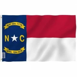 ANLEY Fly Breeze 3 ft. x 5 ft. Polyester North Carolina State Flag Banner with Brass Grommets and Canvas Header