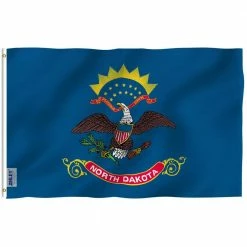 ANLEY Fly Breeze 3 ft. x 5 ft. Polyester North Dakota State Flag 2-Sided Banner with Brass Grommets and Canvas Header