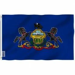 ANLEY Fly Breeze 3 ft. x 5 ft. Polyester Pennsylvania State Flag 2-Sided Flags Banners with Brass Grommets and Canvas Header