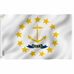 ANLEY Fly Breeze 3 ft. x 5 ft. Polyester Rhode Island State Flag 2-Sided Flags Banners with Brass Grommets and Canvas Header