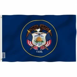 ANLEY Fly Breeze 3 ft. x 5 ft. Polyester Utah State Flag 2-Sided Flags Banners with Brass Grommets and Canvas Header