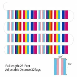 ANLEY 8 in. x 5.5 in. Assorted Rainbow String Flags 4 Mixed Flag Banners with LGBT (32-Piece) -US Flora Bunda Sales 2022 anley house flags a flag string lgbt 32pc 4f 1000
