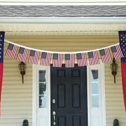 ANLEY 5.5 in. x 8.2 in. USA String Pennant Banner Patriotic Events 4th of July Independence Day Decoration Sports Bars 38 Flag -US Flora Bunda Sales 2022 anley house flags a flag string us 1f 1000