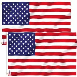 ANLEY Fly Breeze 3 ft. x 5 ft. Polyester USA American United States Flag 2-Sided Flags Banner with Brass Grommets (2-Pack)
