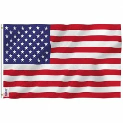 ANLEY Fly Breeze 4 ft. x 6 ft. Polyester USA American United States Flag 2-Sided Banner with Brass Grommets and Canvas Header
