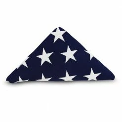 ANLEY 60 in. x 114 in. Heavy-Duty Cotton Memorial American US Flag for Veteran, Embroidered Stars Sewn Stripes Burial Casket