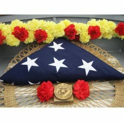 ANLEY 60 in. x 114 in. Heavy-Duty Cotton Memorial American US Flag for Veteran, Embroidered Stars Sewn Stripes Burial Casket -US Flora Bunda Sales 2022 anley house flags a flag us burial fa 1000