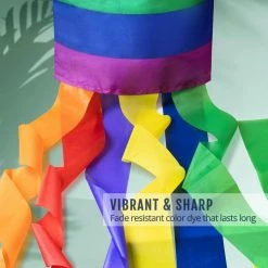 ANLEY 40 in. Rainbow Column Windsock Flag - Parade Garden Decorative Flag -US Flora Bunda Sales 2022 anley wind spinners a windsock rainbow 40in 1f 1000