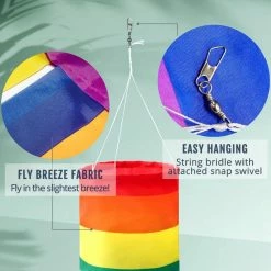 ANLEY 40 in. Rainbow Column Windsock Flag - Parade Garden Decorative Flag -US Flora Bunda Sales 2022 anley wind spinners a windsock rainbow 40in 44 1000