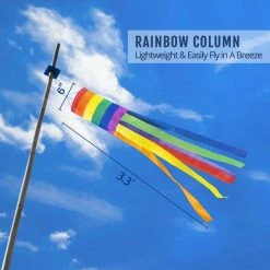 ANLEY 40 in. Rainbow Column Windsock Flag - Parade Garden Decorative Flag -US Flora Bunda Sales 2022 anley wind spinners a windsock rainbow 40in 4f 1000
