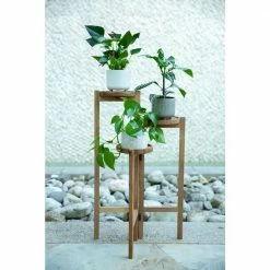 Flora Bunda 30 in. H Brown Wood 3-tired Plant Stand -US Flora Bunda Sales 2022 brown flora bunda plant pots fr312e drk 4f 1000