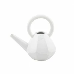 US Flora Bunda Sales 2022 16 Flora Bunda 9.5 in. Geo Ceramic Watering Can, Matte White