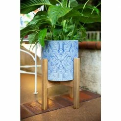 Flora Bunda 10 in. x 8 in. Star Ceramic Planter on Wood Stand, (Set of 2) 11 Flora Bunda 10 in. x 8 in. Star Ceramic Planter on Wood Stand, (Set of 2) -US Flora Bunda Sales 2022 glass blue flora bunda plant pots ct1385e2 gsbl 1f 1000