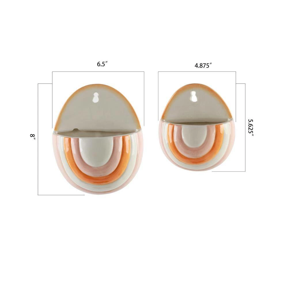 Flora Bunda Set of 2 Rainbow Wall Pocket 6.5 in. L x 4.25 L x 8 in. L and 5 in. x 3 in. x 5.75 in. 4 Flora Bunda Set of 2 Rainbow Wall Pocket 6.5 in. L x 4.25 L x 8 in. L and 5 in. x 3 in. x 5.75 in. - Image 2