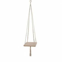 Flora Bunda 10 in. Wood Macrame Hanging Shelf