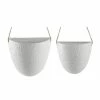 Flora Bunda 7.75 in. and 5.75 in. Matte White Wreath Ceramic Haning Wall Pocket Planter(Set of 2) -US Flora Bunda Sales 2022 matte white flora bunda hanging planters ct1464e2 mtwh 64 1000