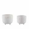Flora Bunda 6 in. and 4.75 in. Matte White Evil Eye Ceramic Plant Pot with Legs (Set of 2) -US Flora Bunda Sales 2022 matte white flora bunda plant pots ct1423e2 mtwh 64 1000