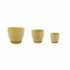 Flora Bunda 10 in. x 8 in. x 6.75 in. Ceramic GL Mustard Hiero Pot on Saucer (Set of 3) 1 Flora Bunda 10 in. x 8 in. x 6.75 in. Ceramic GL Mustard Hiero Pot on Saucer (Set of 3) -US Flora Bunda Sales 2022 mustard flora bunda plant pots ct2038e3 mst 64 1000