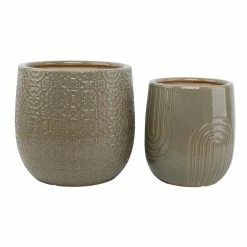 Flora Bunda 14.5 in. x 11 in. Ceramic Outdoors Cathedral Pot (Set of 2)