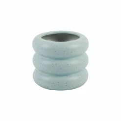 Flora Bunda 6 in. Ceramic Ribbed Pot 6 in. x 6 in. x 5.25 in., Speckle Blue