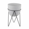 Flora Bunda 12.5 in. H White Cement Concrete Planter on Metal Stand Mid-Century Planter -US Flora Bunda Sales 2022 white flora bunda plant pots em1745e wh 64 1000